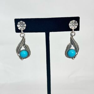 American West by Carolyn Pollack Sterling Turquoise Dangle Earrings